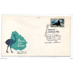 Carta  fauna  con matasellos de uruguay de 1970