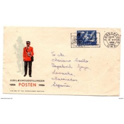 Carta  con matasellos commemorativo de 1956 y viñetas por detras
