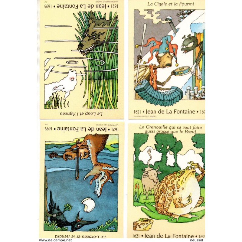 6 cartes postales les fables de la fontaine 6 cartes postales les fables de la fontaine