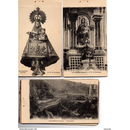 9 postales originales de Covadonga Asturias de época Adjunto muestras de dicho carnet