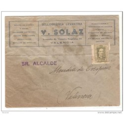 Carta con publicidad de sellografia levantina valencia