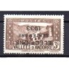 Sello de Andorra con sobrecarga invertida Elections  setembre 1933 3c marron  con marquilla