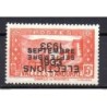 Sello de Andorra con doble sobrecarga una invertida Elections  setembre 1933 15c con marquilla