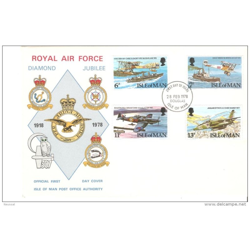 Carta con sellos aviones isla de man Carta con sellos aviones isla de man
