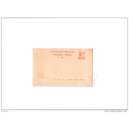 Tarjeta postal servicio aereo 40cts color de fondo claro