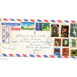 Carta con matasellos de 1970 certificado Takapuna  Nueva zelanda