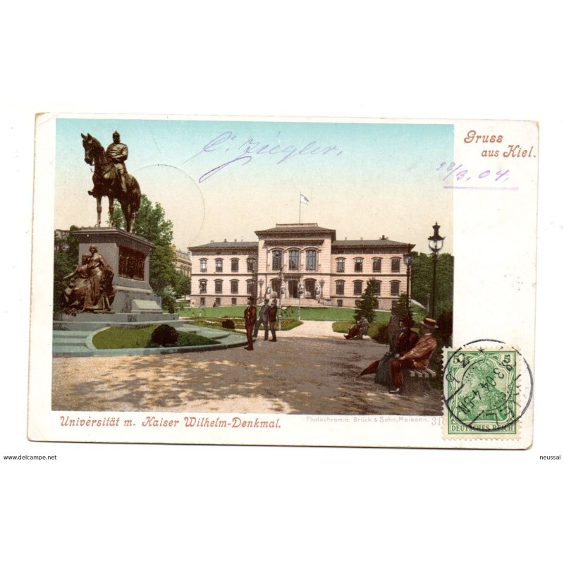 Tarjeta postal circulada de kiel 1904 Tarjeta postal circulada de kiel 1904