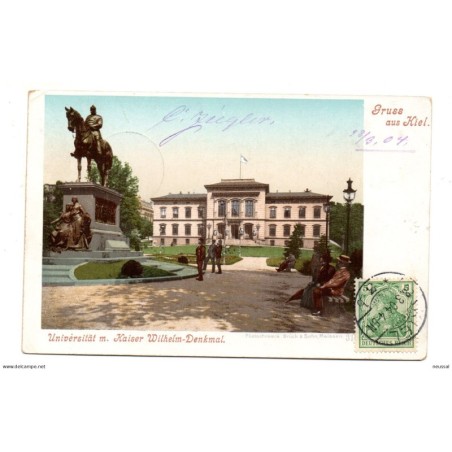 Tarjeta  postal circulada de kiel 1904