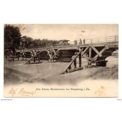 Tarjeta  postal circulada de Alte kleine rheinbrucke bei strassburg