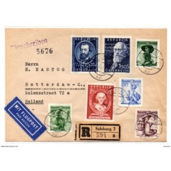 Carta certificada de austria de 1951
