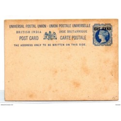 Entero postal con sobrecarga one anna