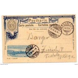 Entero postal circulado de  suiza de 1894