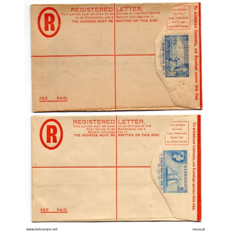 2 cartas registradas de barbados 2 cartas registradas de barbados