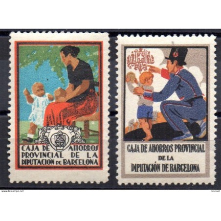 2 viñetas caja de ahorros provincial diputacion de barcelona
