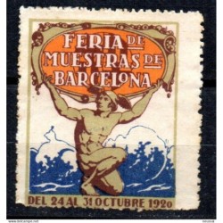 Viñeta de feria de muestras barcelona 1920