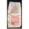 Fragmento de fiscales con viñetas matasellos cordoba