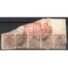 Fragmento de fiscales con viñetas matasellos de 1937