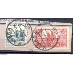 Fragmento  con viñetas y  sellos de 1937