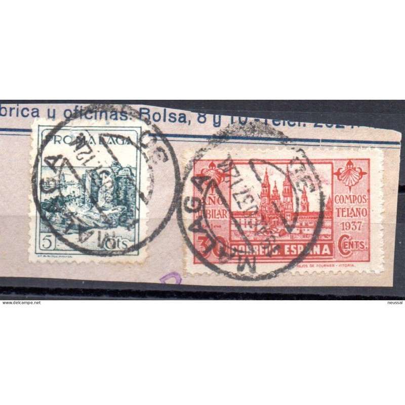 Fragmento con viñetas y sellos de 1937 Fragmento con viñetas y sellos de 1937