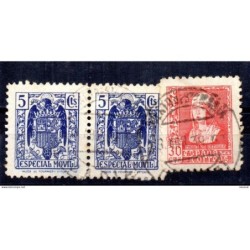 Fragmento  sellos con fiscales de 1939