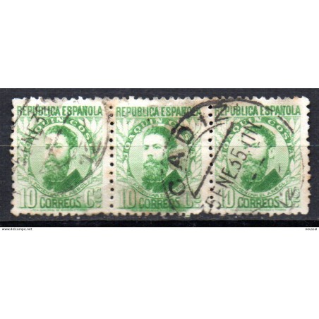 Trio de sellos n 656 bonito matasellos  1935  españa