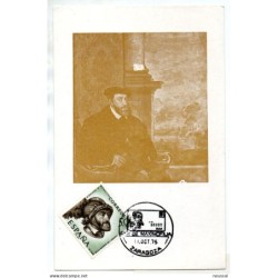 Tarjeta con matasellos commemorativo de maximofilia de 1975 zaragoza