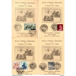 4 tarjetas con matasellos commemorativo de  construccion de la lonja de 1983