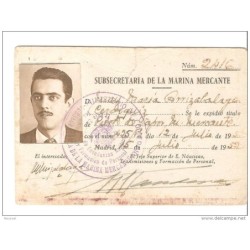 Tarjeta personal subsecretaria de la marina mercante
