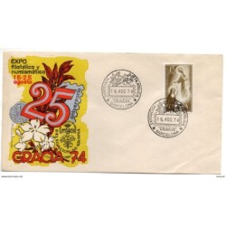 Carta con matasellos commemorativo exposicion filatelica de gracia barcelona