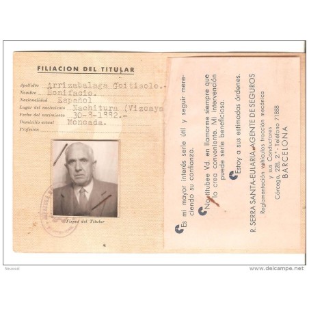 Tarjeta de conducir  de 1949