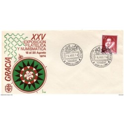Carta de 1974 exposicion filatelica de gracia