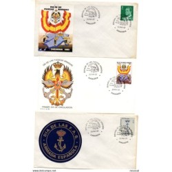 3 cartas  con matasellos commemorativo de  dia de las fuerzas armadas