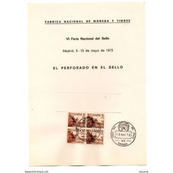 Tarjeta  con matasellos commemorativo de  feria nacional del sello de 1973