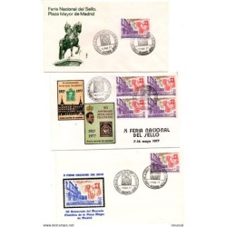 4 cartas  con matasellos commemorativo de feria nacional del sello mercado filatelico