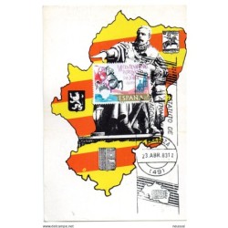 Tarjeta con matasellos commemorativo estatuto aragones
