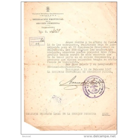 Papel de la falange española y de la jons