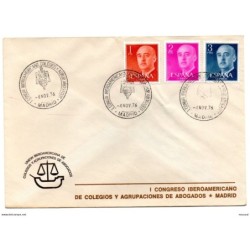 Carta con matasellos commemorativo de 1 congreso de colegios de abogados madrid