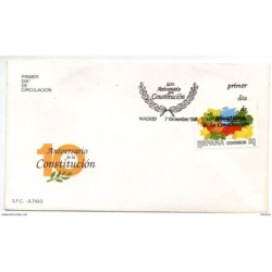 Carta con matasellos commemorativo de  aniversario de la constitucion