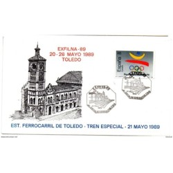 Carta con matasellos commemorativo de  exfilna tren especial Madrid Toledo
