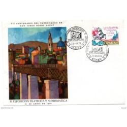Carta con matasellos commemorativo de  centenario patronazgo san jorge de 1976