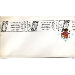 Carta con matasellos commemorativo de  estatuto de autonomia aragonesa