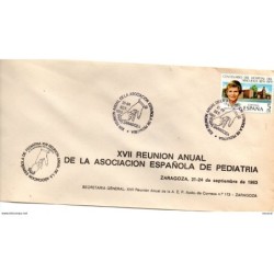 Carta con matasellos commemorativo de  reunion de pediatria de 1983