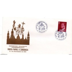 Carta con matasellos commemorativo de exposición papal