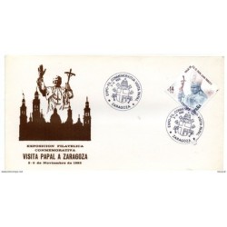 Carta con matasellos commemorativo de visita papal de 1982
