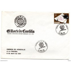 Carta con matasellos commemorativo de homenaje a la prensa de 1981