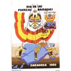 Tarjeta con matasellos commemorativo de semana fuerzas armadas