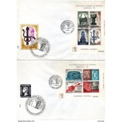 2 sobres con matasellos commemorativo exposicion mundial de 1975