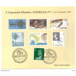 Tarjeta con matasellos commemorativo  exfielda de 1977