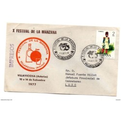 Carta  con matasellos commemorativo de festival de la manzana villaviciosa