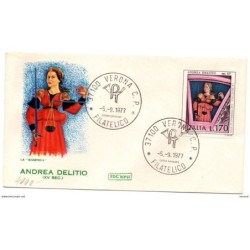 Sobre de italia de 1977 Andrea delitio